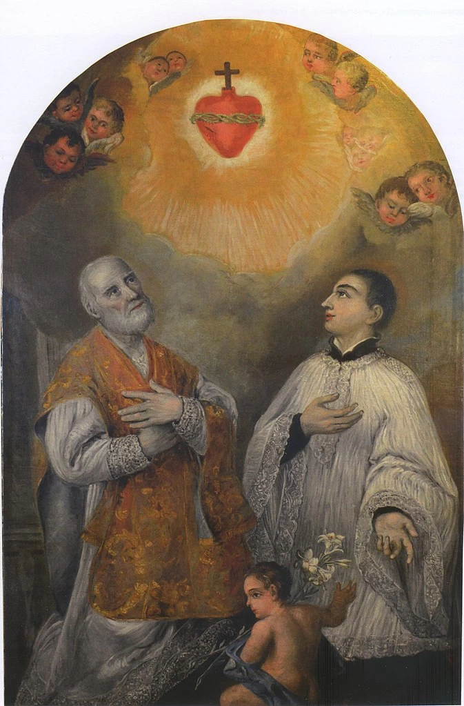 Santi in adorazione del Sacro Cuore